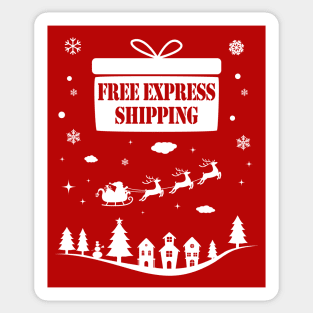 Free Express Shipping on Christmas Eve. [white] Sticker